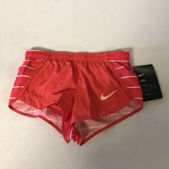 Nike Girls XS Dri-Fit Tempo Sprinter Side Stripe Running Shorts - Picture 2 of 4